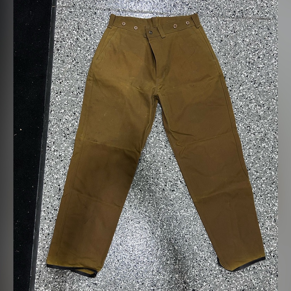 FILSON OIL FINISH SINGLE TIN CLOTH PANTS WITH LEATHER FINISHED CUFF